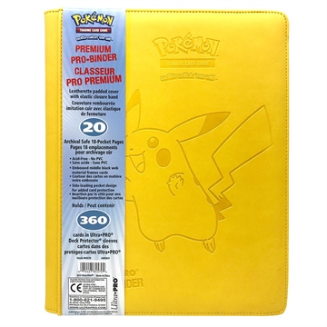 9-Pocket Portfolio - Yellow Pikachu Leather - Pokemon Mappe